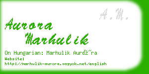 aurora marhulik business card